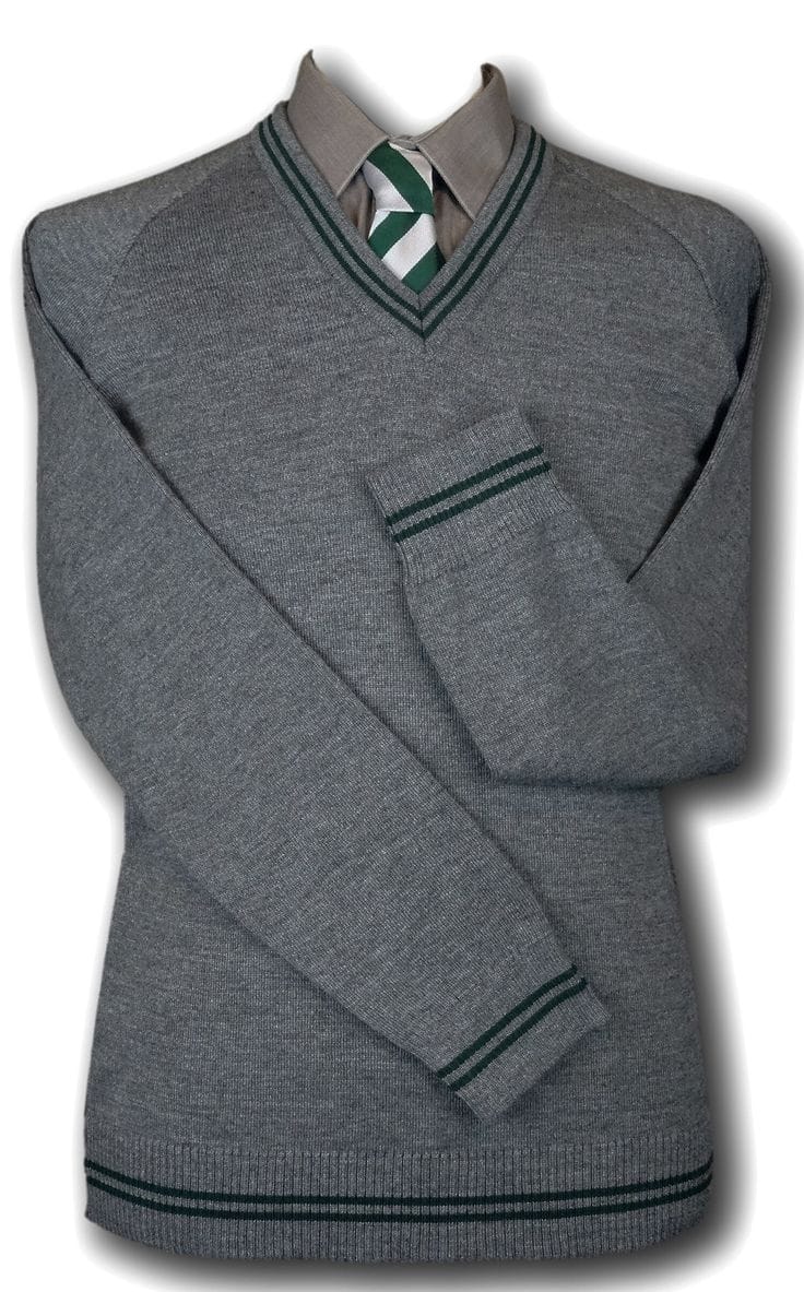 Grey school sweater with tie