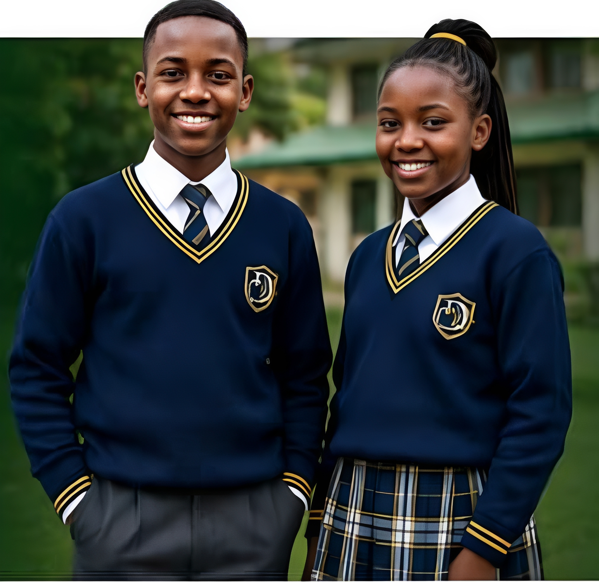 Students in Davanis school uniforms