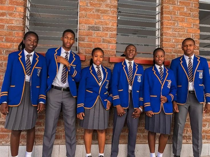Students in blue school blazers
